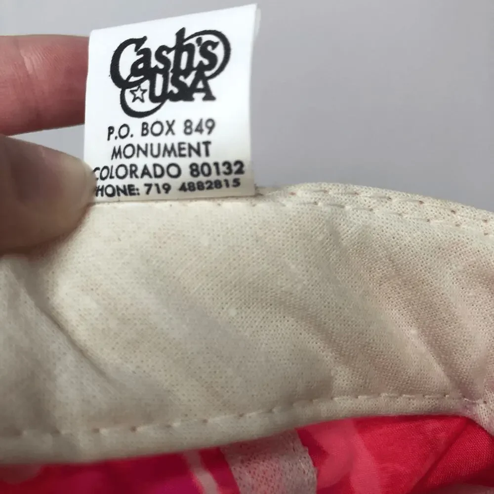 Vtg Cash's USA Top‎ Gun S.P.D. Hat Neon Pink Nylon Snapback Cap Made in Taiwan